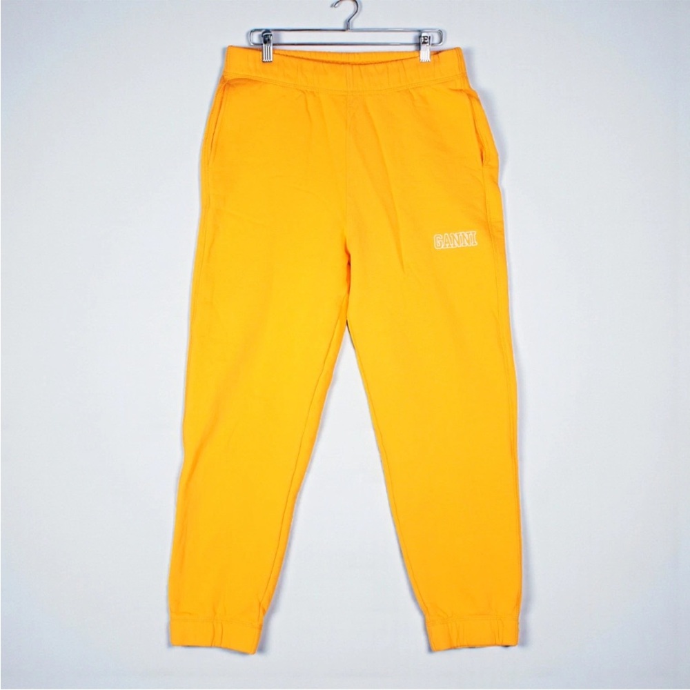 GANNI Software 6 Track Pants Sweatpants Women’s Medium Yellow 100% Cotton EUC